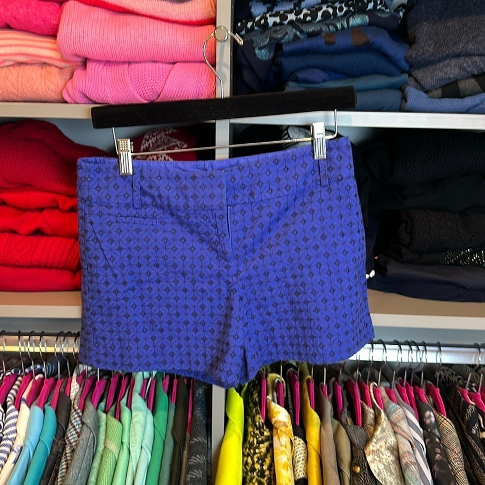 Loft blue with navy eyelet 4” shorts size 0